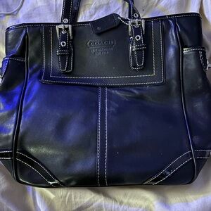 Coach Midnight Black Leather Handbag